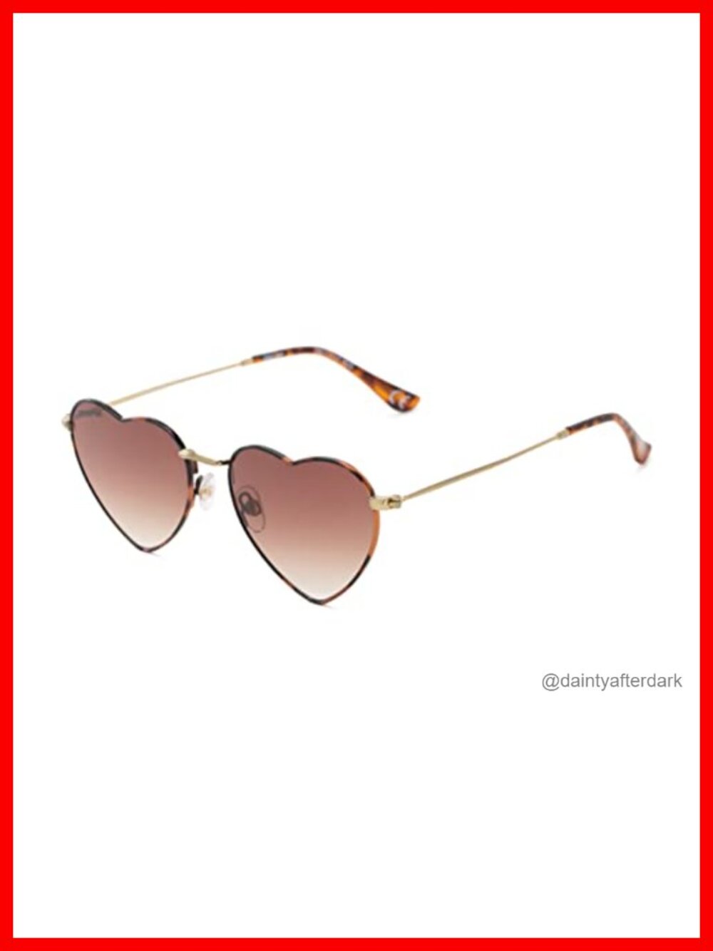 Women's Heart Shaped Sunglasses Gold Wireframe Gradient Lens UV Protection